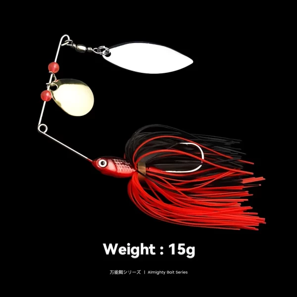 Amostra Spinnerbait Bazooka 15g 90mm com Saia de Silicone - Image 9