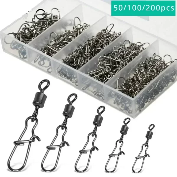 Conjunto de Conectores com Destorcedores Delysia King 50/100/200 Peças em Aço Carbono