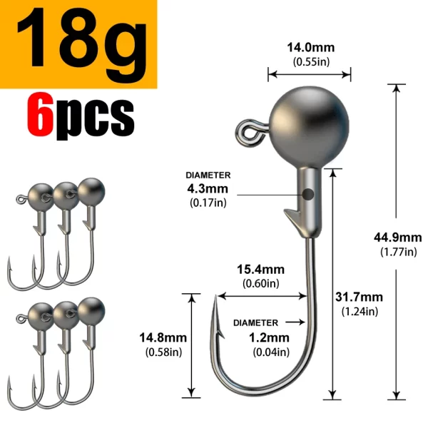 Anzol Jig Head JYJ para Amostras Soft e Criaturas Artificiais - 1g a 28g - Image 20