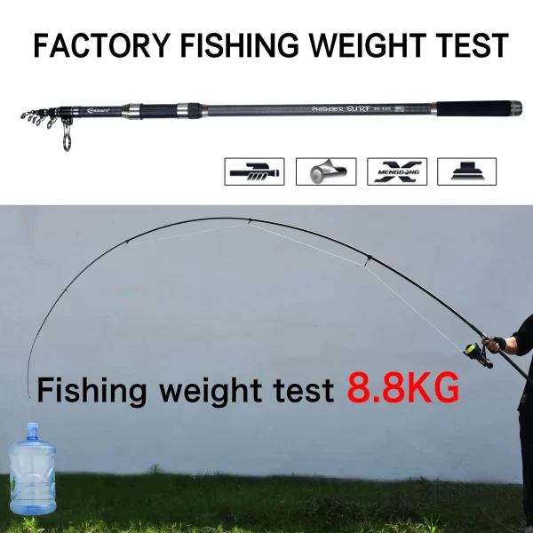 Cana Telescópica PHISHGER Surfcasting 3.6m-4.5m em Carbono 30T - Image 3