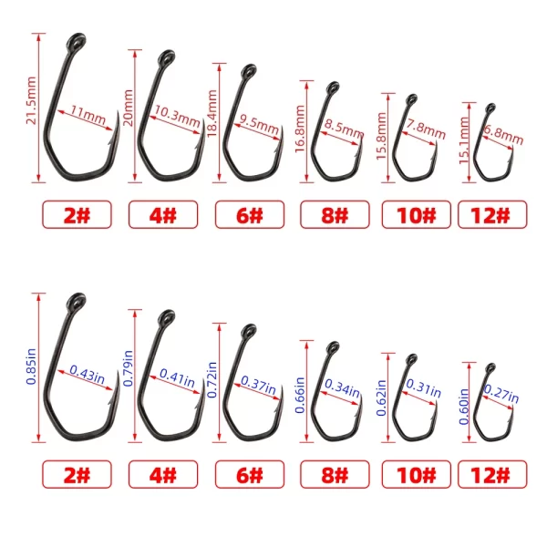Anzóis com Farpa HIRISI PTFE em Aço Inoxidável Carbono (50 unidades) - Image 3