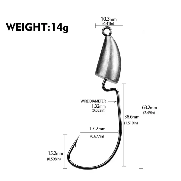 Anzol Jig Head SANMO para Iscas Softbait 1.75-14g (5 Unidades) - Image 11
