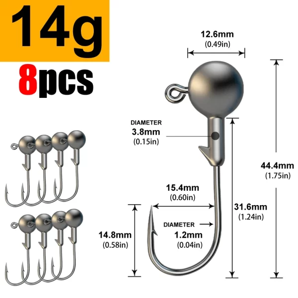 Anzol Jig Head JYJ para Amostras Soft e Criaturas Artificiais - 1g a 28g - Image 17