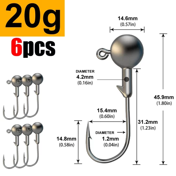 Anzol Jig Head JYJ para Amostras Soft e Criaturas Artificiais - 1g a 28g - Image 19