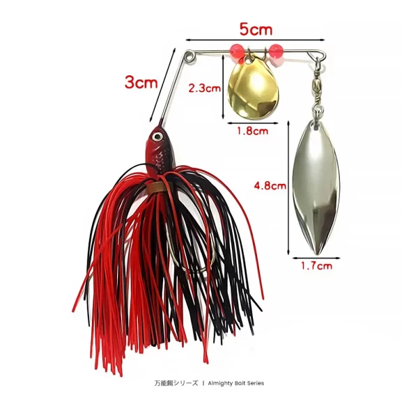 Amostra Spinnerbait Bazooka 15g 90mm com Saia de Silicone - Image 2