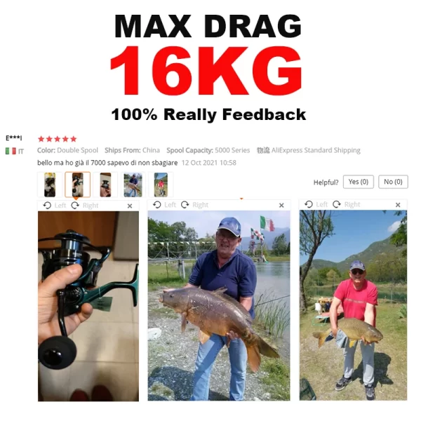 Carreto 7A Spinning de Liga Leve Drag 15,5KG 5.5:1 ou 4.7:1 - Image 6