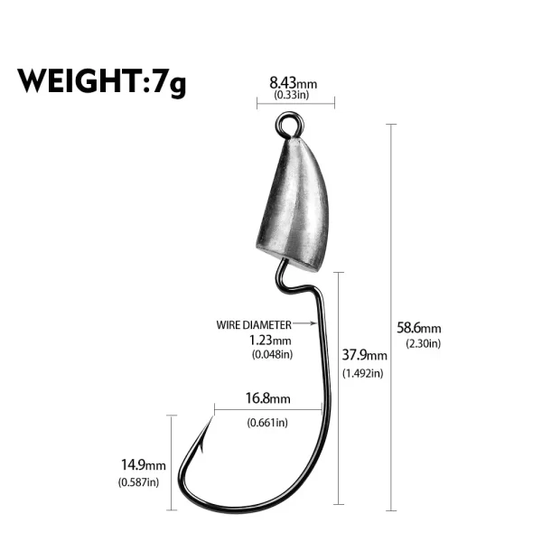 Anzol Jig Head SANMO para Iscas Softbait 1.75-14g (5 Unidades) - Image 13