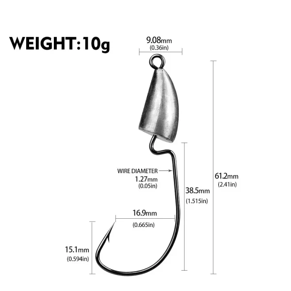 Anzol Jig Head SANMO para Iscas Softbait 1.75-14g (5 Unidades) - Image 10