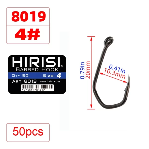 Anzóis com Farpa HIRISI PTFE em Aço Inoxidável Carbono (50 unidades) - Image 9