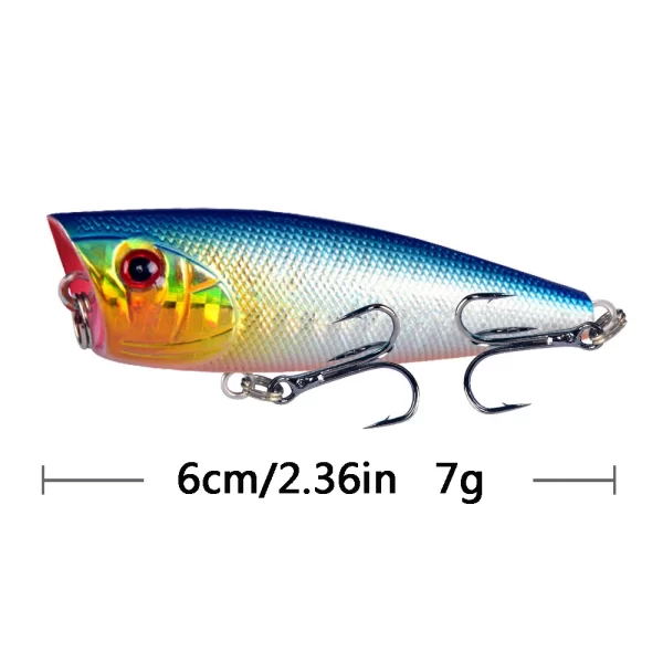 Amostra Hardbait Flutuante Popper 6.5g 6cm - Image 12
