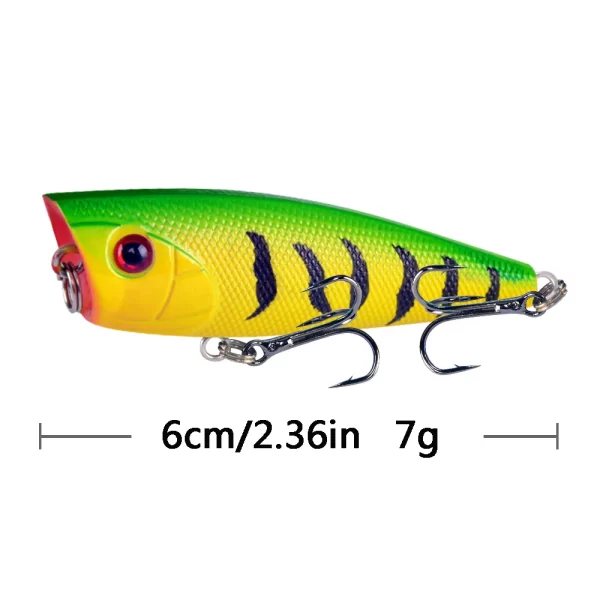 Amostra Hardbait Flutuante Popper 6.5g 6cm - Image 7