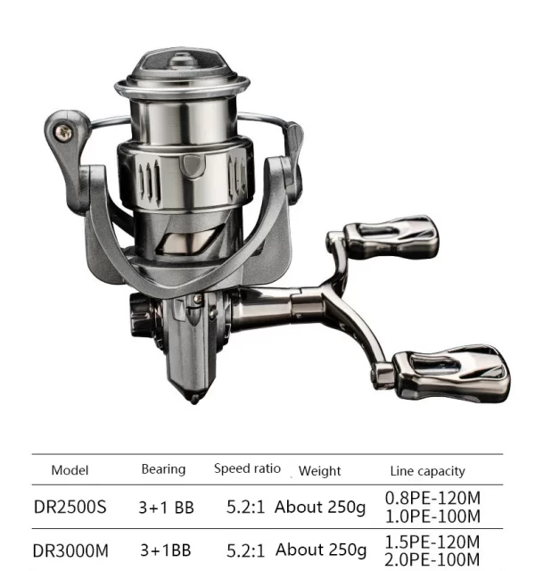 Carreto Spinning 2500S/3000M Drag 8kg 5.2:1 com Estabilizador - Image 3