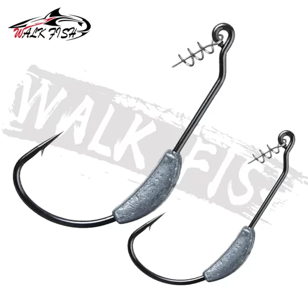 Anzol WALK FISH com Peso Central e Trava de Mola para Amostras Soft (5 Unidades) - Image 3