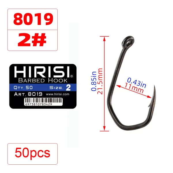 Anzóis com Farpa HIRISI PTFE em Aço Inoxidável Carbono (50 unidades) - Image 10