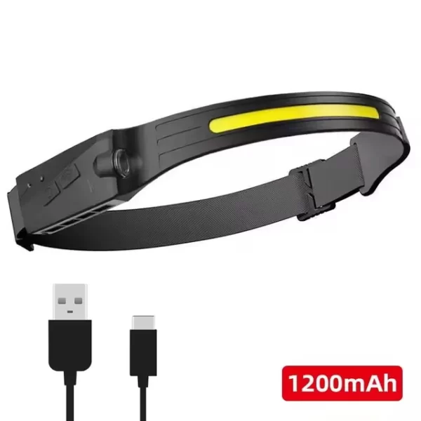 Lanterna LED de Cabeça USB Recarregável – 5 Modos, Sensor de Movimento - Image 8