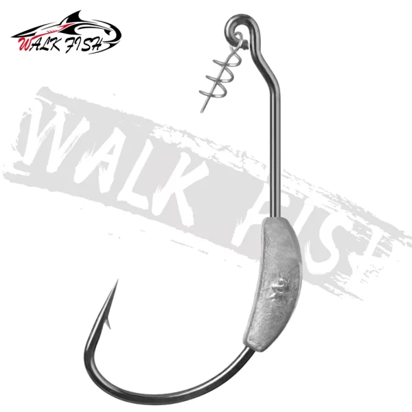 Anzol WALK FISH com Peso Central e Trava de Mola para Amostras Soft (5 Unidades) - Image 4