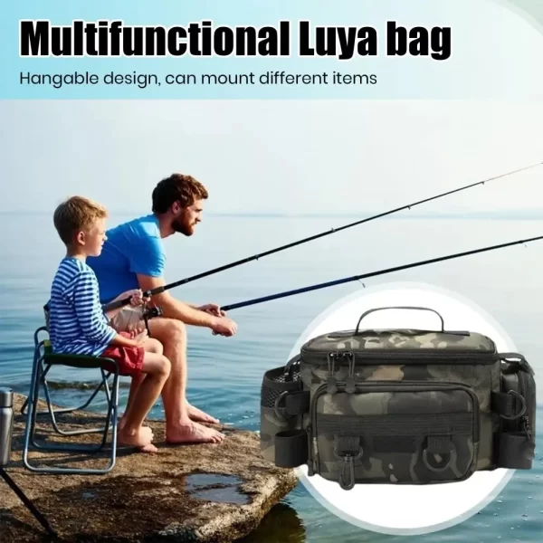 Mala de Ombro para Pesca com Grande Capacidade e Suporte para Cana - Image 5