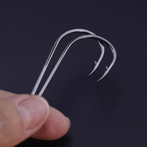 Conjunto de 50 Anzóis de Haste Longa com Duplo Fixador de Isca em Aço Carbono - Image 2