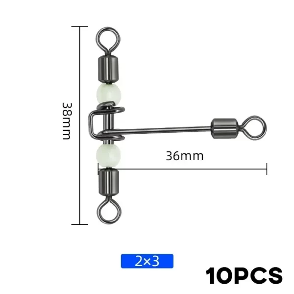 Conector de Pesca T-Shape 3 Vias com Missangas Luminosas (Pack 10 Unidades) - Image 10