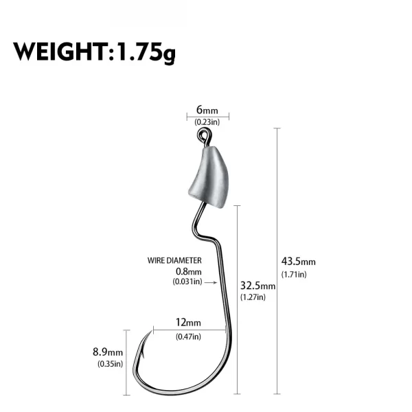 Anzol Jig Head SANMO para Iscas Softbait 1.75-14g (5 Unidades) - Image 9
