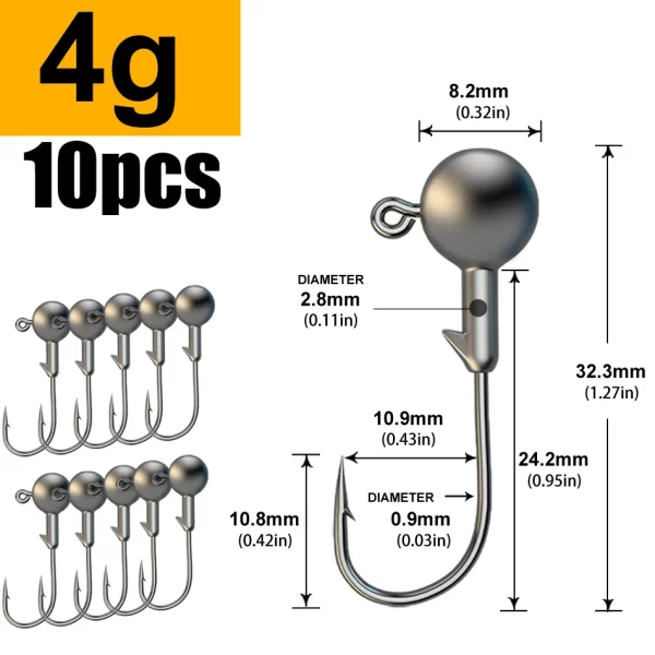 Anzol Jig Head JYJ para Amostras Soft e Criaturas Artificiais - 1g a 28g - Image 8