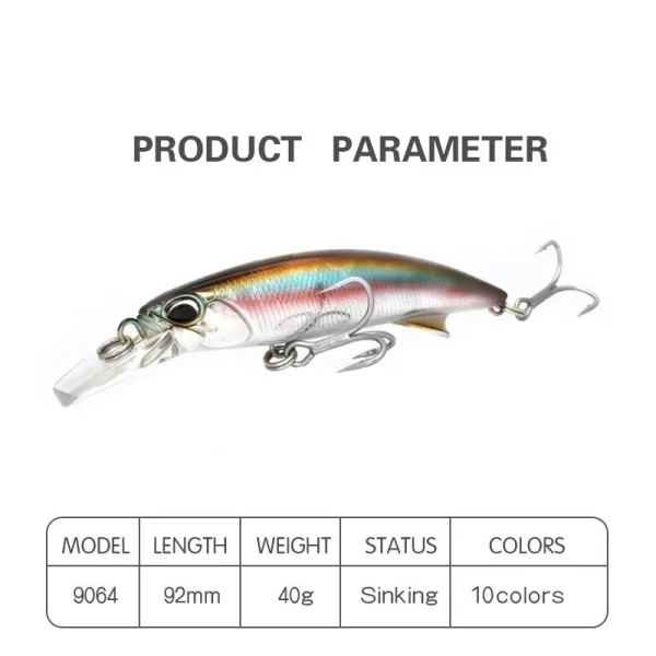 Amostra Jerkbait Sinking 92mm 40g - Image 4