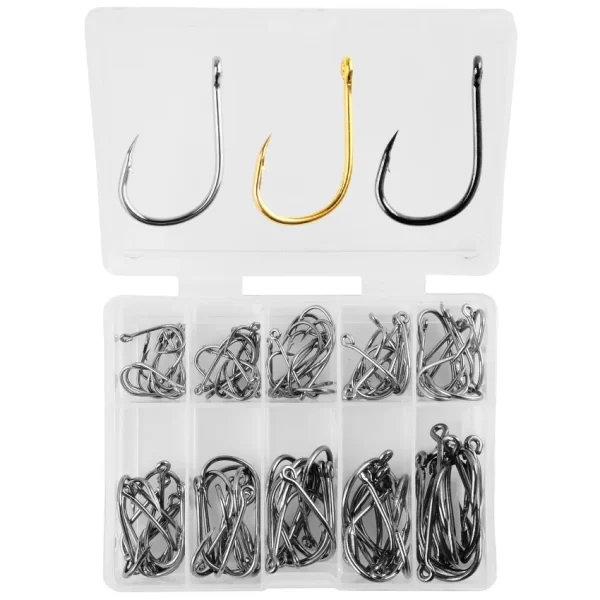 Conjunto de Anzóis J Aorace em Aço Carbono com Farpa (100 Unidades) - Image 2