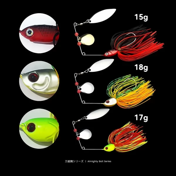 Amostra Spinnerbait Bazooka 15g 90mm com Saia de Silicone - Image 3