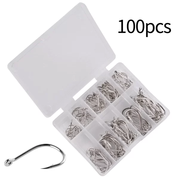 Conjunto de Anzóis J Aorace em Aço Carbono com Farpa (100 Unidades) - Image 9