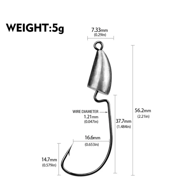 Anzol Jig Head SANMO para Iscas Softbait 1.75-14g (5 Unidades) - Image 12