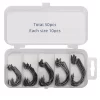 Conjunto de Anzóis Crank com Farpa 50 Unidades (2# a 3/0#) em Aço Inoxidável - Image 3