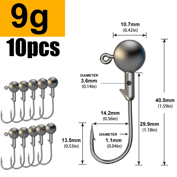 Anzol Jig Head JYJ para Amostras Soft e Criaturas Artificiais - 1g a 28g - Image 16