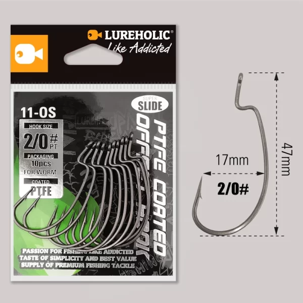 Anzol Offset PTFE Super Slide para Texas Rig e Drop Shot - Image 12