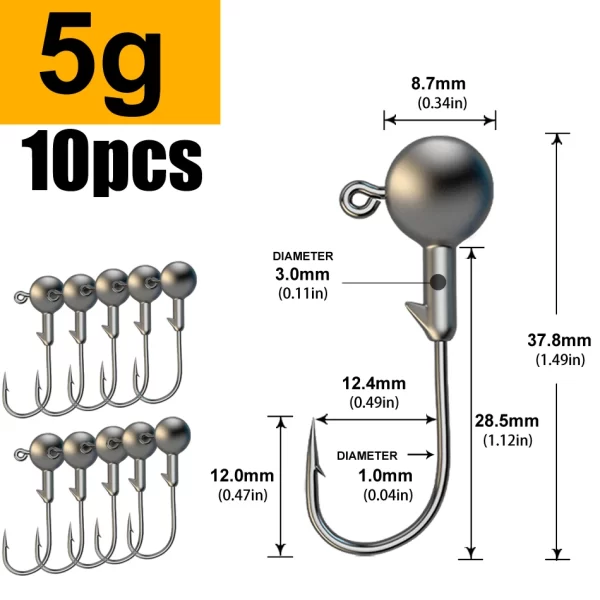 Anzol Jig Head JYJ para Amostras Soft e Criaturas Artificiais - 1g a 28g - Image 12