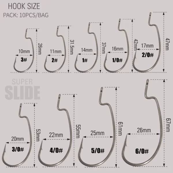 Anzol Offset PTFE Super Slide para Texas Rig e Drop Shot - Image 2