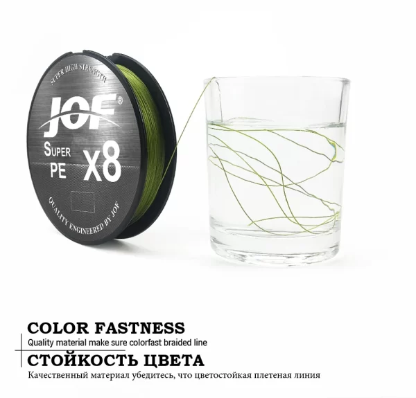 Linha Multifilamento JOF X8 150m/300m/500m, 8 Fios PE Colorida - Image 5