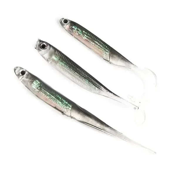 Amostra Softbait T-Tail Silicone 7-9.3cm para Predadores