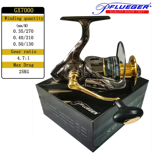 Carreto Spinning Pflueger CODEK GX2000-7000, Drag 25KG, 5.5:1 - Image 8