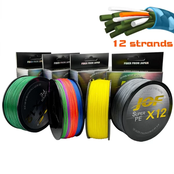 Linha Trançada JOF X12 PE 12 Fios 100m-500m Alta Resistência - Image 5