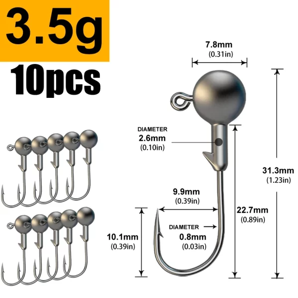 Anzol Jig Head JYJ para Amostras Soft e Criaturas Artificiais - 1g a 28g - Image 9