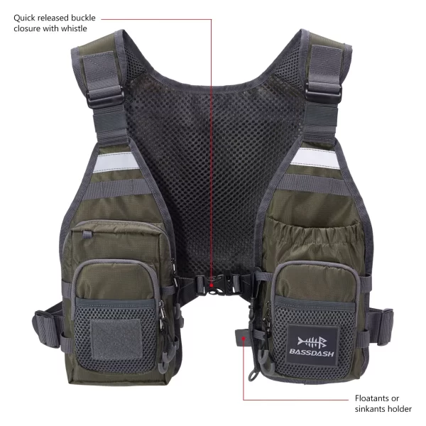 Colete de Pesca Ultraligeiro Bassdash FV08 com Pack Frontal Ajustável - Image 6