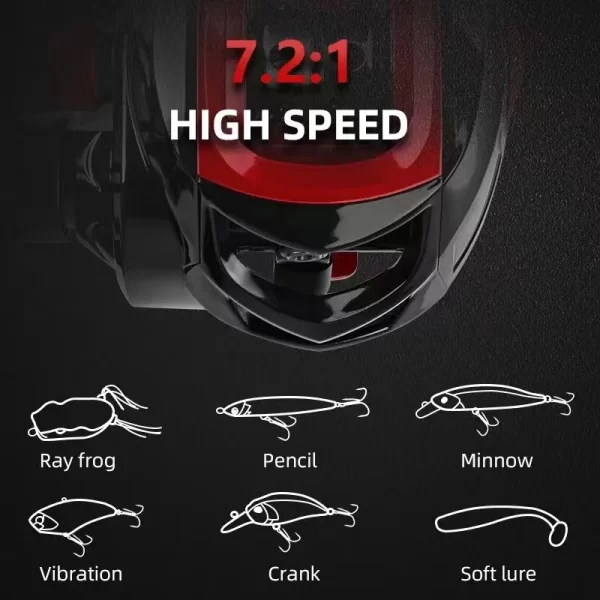Carreto Casting Rooblinos BR 7.2:1 com Drag Máximo de 8kg - Image 3