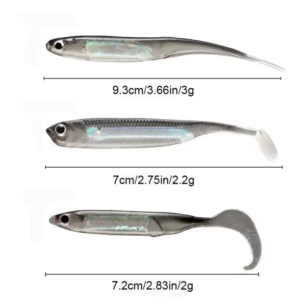 Amostra Softbait T-Tail Silicone 7-9.3cm para Predadores - Image 3