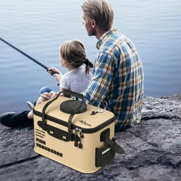 Balde Dobrável para Peixes Vivos com Tampa e Filtro em EVA - Image 2