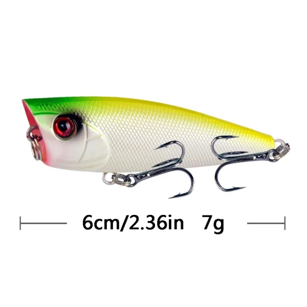 Amostra Hardbait Flutuante Popper 6.5g 6cm - Image 9