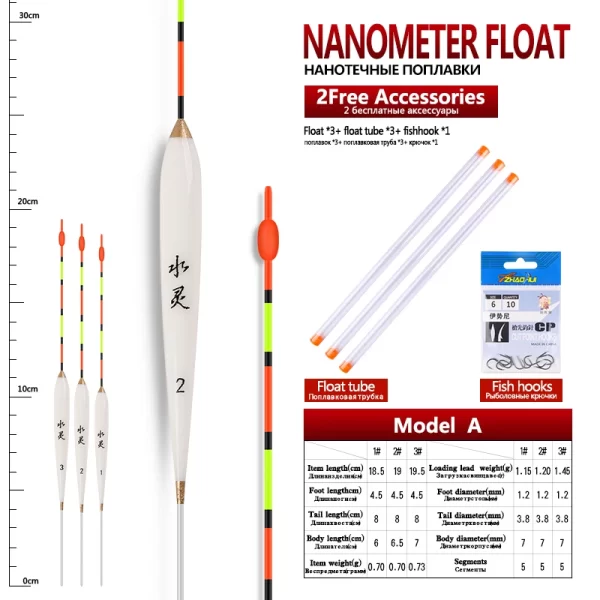 Conjunto de 3 Boias Flutuantes Nano para Pesca em Águas Rasas + Acessórios - Image 12