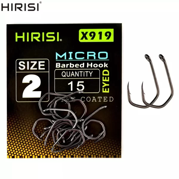 Anzóis Micro Farpa PTFE HIRISI X919 15pcs