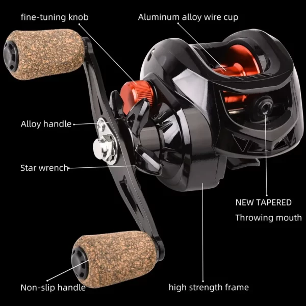 Carreto Casting Aorace 7.2:1 com Drag 10kg - Image 3