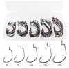 Conjunto de Anzóis Crank com Farpa 50 Unidades (2# a 3/0#) em Aço Inoxidável - Image 2