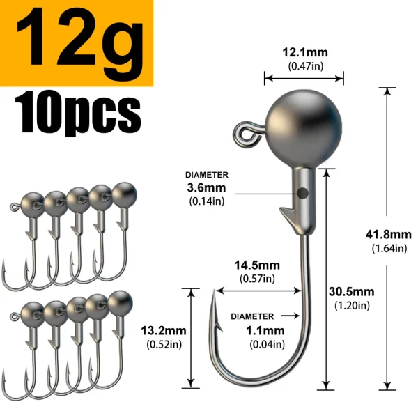 Anzol Jig Head JYJ para Amostras Soft e Criaturas Artificiais - 1g a 28g - Image 18